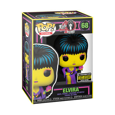 Elvira Black Light "Elvira" Funko Pop! Vinyl Figure #68 - Entertainment Earth Exclusive